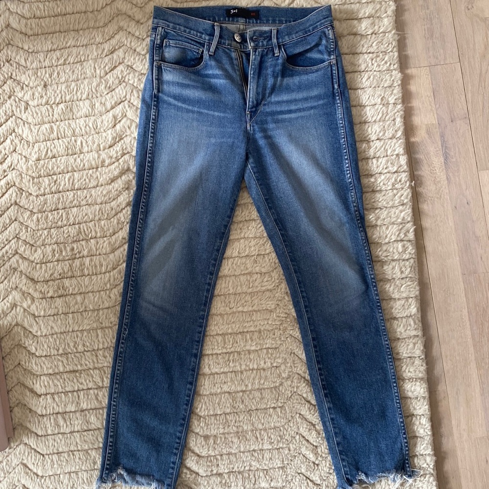 3x1 Straight Leg with Fray Bottom Jean